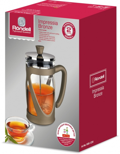 Френч-пресс Rondell Impressia Bronze RDS-1234 0.6л бронзовый