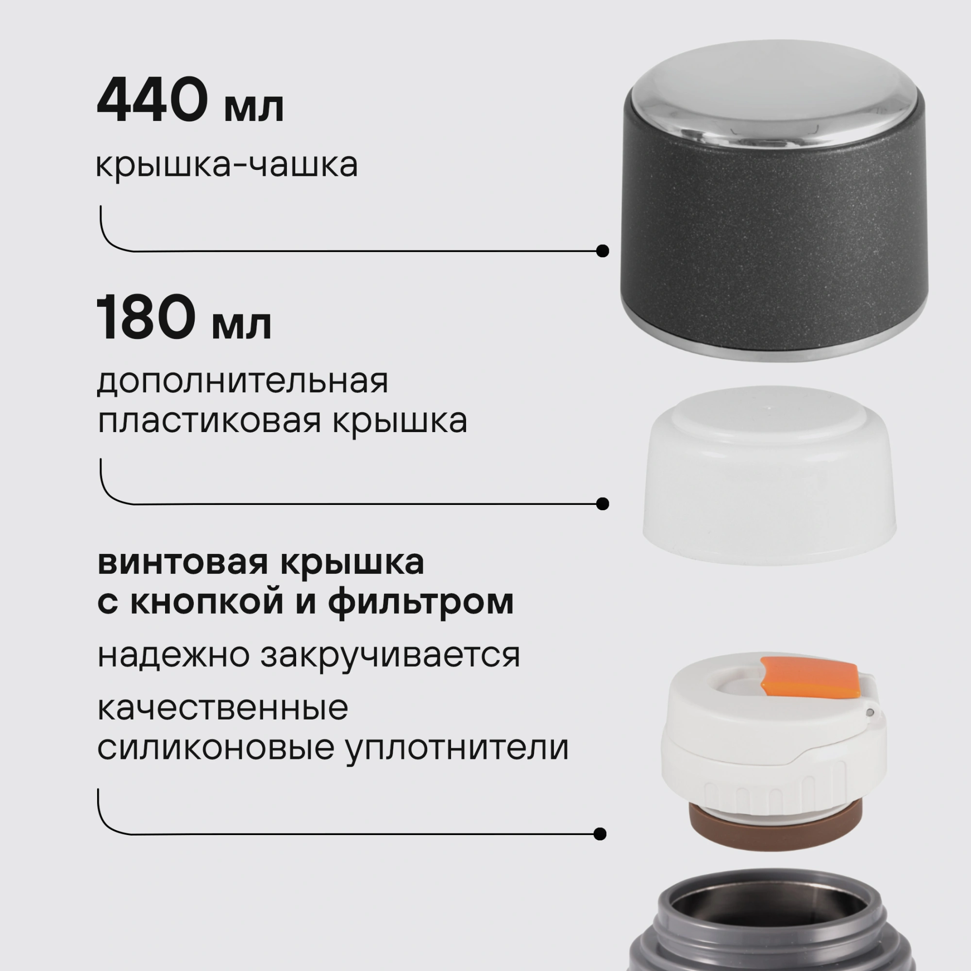 Термос для напитков Rondell Filigran RDS-1896