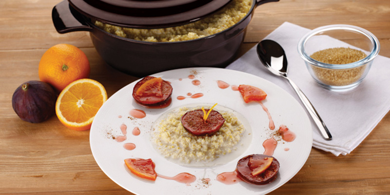 Пшённая каша с вареньем из инжира и апельсина