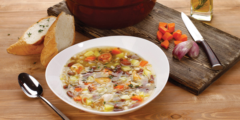 Суп из бобовых с кроликом