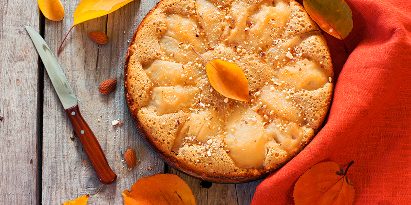 Грушевый пирог с кукурузной мукой